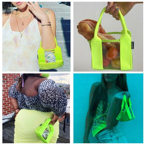 XO GOGO red Baby Box mini see thru top handle tote bag little tiny purse - Picture 5 of 6